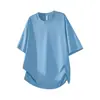 Camiseta Unisex de Manga Curta em Fibra de Poliamida 70D Alta Elasticidade Estilo Ombro Caído para Verão, Resistente a Amassados, Toque Gelado, Amigável à Pele, Top Respirável