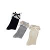 Calcetines de mujer, calcetines de encaje dulce, calcetines de primavera y verano, medias estilo Lolita con lazo japonés