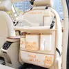 Bolsa de Almacenamiento para Coche de Dibujos Animados Linda Creativa de Cuero para Asiento Trasero de Coche Alfombrilla Anti-Suciedad Bolsa de Almacenamiento para Respaldo de Asiento de Coche