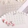 Pegatinas para Uñas de Moño Pintadas a Mano 5D Estampadas Estéreo Versátiles Clásicas Pegatinas de Arte para Uñas de Moño Estilo Joyería Ca