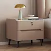 Mesita de noche de madera maciza pizarra cuero lujo ligero, uso doméstico simple, almacenamiento moderno de gama alta para dormitorio, modelo pequeño nuevo
