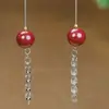 Pendientes de Plata de Ley de Alta Gama Chapados en Plata al por Mayor Alambre para Pendientes de Cinabrio Cola de Fénix Arena Imperial Pendientes de Oro de Arena Púrpura de Alto Contenido