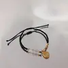 Pulsera de Agata Marca Fu para Novia Estilo Ins Diseño Nicho Cuerda Roja Cuerda Tejida Cuerda de Mano Joyería de Mano para Pareja para Hombres y Mujeres