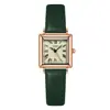 Reloj de pulsera vintage modelo estudiante Gedi, reloj de esfera cuadrada pequeña con correa de cuero, reloj de cuarzo impermeable para mujer al por mayor