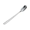 Cuchara de Postre de Acero Inoxidable con Mango Largo, Cuchara Mezcladora de Cabeza Larga, Cuchara para Café Doméstica Comercial, Cuchara para Condimentos, Cuchara para Hielo, Cuchara para Té de Leche