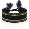 Pulsera de Cinta Tejida Estilo Étnico con Texto Bordado y Borlas, Pulsera Trenzada DIY, Diseño Simple, 104 Colores Disponibles, Pulsera Estilo Europeo y Americano