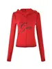 Iamgia*G conjunto de chaqueta corta con capucha de estampado de letras regular en hombros, estampado de leopardo, corte ajustado, elástico, con cremallera, y pantalón largo