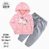 Comércio exterior roupas infantis primavera e outono infantil conjunto de duas peças suéter suéter com capuz roupa de bebê roupa para sair peça única entrega