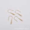 Accesorios de Gancho para la Oreja Cubiertos de Oro de 14K que Conservan el Color Latón Micro-Pavé Zirconio Material de Gancho para la Oreja DIY Hecho a Mano Accesorios para Pendientes Semiterminados