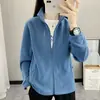 Nuevo abrigo de forro polar para otoño e invierno, abrigo de forro polar polar, suéter grueso con cuello alto, top cálido con forro de forro polar para exteriores