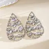 Pendientes colgantes de rombos con borlas tachonados de diamantes de aguja de plata transfronterizos europeos y americanos, pendientes exquisitos y de moda, pendientes versátiles y elegantes al por mayor