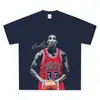 Camiseta Transfronteiriça Scottie Pippen com Estampa, Manga Curta, Tecido Pesado, Gola Pequena, Licenciada Oficialmente por Pippen