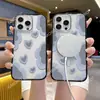Ventas Directas Transfronterizas Corazón Azul Nube Funda para iPhone 16 de Acrílico Apple 17Pro Cubierta Protectora Magnética