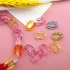 Pacote com 100 Peças Sortidas Clips de Corrente de Plástico Acrílico Coloridos Divertidos Clips em Forma de U Acessórios para Chaveiro Corrente de Celular