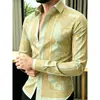 2026 Moda Nueva Camisa Estampada 3D para Hombre Camisa Estampada Transfronteriza Vintage con Cuello Campana Nueva Casual de Manga Larga