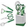 Artículos de cocina juego de 6 cuchillos para cortar fruta con base de almacenamiento tijeras para melón juego de batidor de huevos