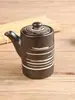 Configuração de Mesa Japonesa Peça Quatro Tigela de Arroz para Restaurante de Sushi Xícara de Chá Prato Lateral Preto Cozinha Japonesa Coreana Descanso de Hashi de Cerâmica Bule