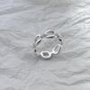 Anillo de nariz de cerdo Fangxing S925 de plata esterlina con diseño de nicho para mujer, cadena de moda, anillo abierto para dedo índice.