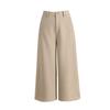 Pantalones Cropped Rectos de Lana de Seda Xingge para Mujer, Pantalones Casuales Sueltos Versátiles de Invierno, Pantalones de Pierna Ancha Adelgazantes de Cintura Alta