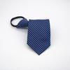 Camisas para Hombre, Camisas Formales de Negocios, Corbata con Cremallera, Cuello Rojo, Boda del Novio, Rayas Azules, Estilo Coreano