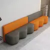 Organización de capacitación Peluquería Sala de espera y descanso Sofá pequeño Sofá largo ondulado Silla sin respaldo Taburete