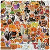 100 Pegatinas Retro de Calabaza de Halloween y Bruja para Decoración DIY de Funda de Teléfono Móvil, Taza de Agua, Venta al por Mayor Transfronteriza, Pegatinas Impermeables