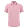 Camiseta de manga corta con cuello y bloques de color, polo holgado y ligero, adecuada para barbacoas, restaurantes de hot pot y tiendas de té de burbujas