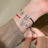 Pulsera Trenzada de Ojo de Gato Fu Pai Haoyun para Mujer, Pulsera de Lujo Ligero de Alta Calidad, Cuerda de Mano, Regalo de Celebridad de Internet para Novia