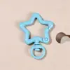Anel de metal com fecho de mola, pingente para chaveiro, acessório para bolsa, materiais, estrela colorida, feito à mão, DIY, com contas de metal
