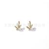 Jiang Titanio F136 Titanio Uña de Hueso de Oreja Hoja Corazón Rombo Incrustado con Zircón Aleación de Titanio G23 Joyería para Perforación Corporal Uña de Oreja