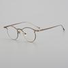 FACTORY900 mismo marco de cejas redondo semi-montura ultraligero de titanio puro MF-001 para hombres y mujeres con graduación lentes planas