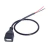 Cable DIY de Dos Conductores a Puerto USB Macho a Conector Hembra Cable de 0.3 Milímetros Cuadrados Cable de Carga 2P Jack USB 3A