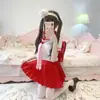 Peruca Coelho Pudim Cabelo Longo Feminino Vermelho da Internet Diário Lolita Cabelo Longo Liso Franja Reta Natural Cobertura Completa da Cabeça jk Shaoluo