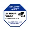 Señal de advertencia de seguridad y vigilancia de comercio exterior para monitoreo antirrobo en parques industriales, letrero de hierro octagonal, 30 cm