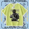Roupa sem marca Camiseta de Manga Curta Força Delta Modelo Novo 2026 para Crianças Meninos Algodão Puro Top Força Delta