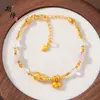 Pulsera de calabaza de cristal rosa cepillado color-blocking para mujer, accesorios DIY de oro arena estilo antiguo, color duradero, pulsera de oro arena más vendida