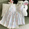 Pijama de Algodón Nube Nuevo Estilo de Verano para Mujer, Tirantes con Estampado de Estrellas, Pantalones Cortos con Almohadillas en el Pecho, Ropa de Abrigo Estilo Girly, Ropa para el Hogar