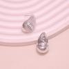 Aretes de Martillo en Forma de C con Electrochapado Europeo y Americano Oro y Plata Viento Frío Gotas de Agua Aretes Geométricos de Amor Simple Joyería para Mujeres
