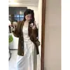 Cardigan de Tricô com Gola Cor Café Melanóide Feminino Outono Solto Estilo Preguiçoso Macio Grudento Retrô Estilo Hong Kong Suéter Casaco de Inverno