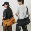 Bolsa Transversal Grande de Couro Estilo Japonês para Homens, Bolsa Esportiva para Fitness, Bolsa Mensageira Funcional Moderna para Trabalho, Bolsa para Faculdade