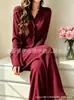 2026 Novo Estilo Pijama Cardigan de Manga Longa para Casa para Mulheres Conjunto Casual Simples Solto para Casa Pode Ser Usado Fora 1077