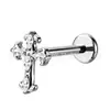 Jiangtai F136 Liga de Titânio Cabeça de Joia Zircônia 5A Brincos Piercing Labial Corpo em Liga de Titânio G23 Joias para Body Piercing Atacado