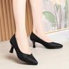 Zapatos de una sola capa color champán para mujer primavera y verano nuevos zapatos de mujer punta temperamento zapatos de dama de honor uso diario nude tacones altos franceses