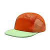 Gorra de Malla de Bloques de Color de Verano de Cinco Paneles Transpirable con Visera Plana Gorra de Béisbol para Exteriores Ciclismo Malla de Secado Rápido Gorra Lisa para Estampar Venta al por Mayor