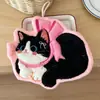 Toalla de mano colgante con forma de gato, toalla pequeña absorbente y de secado rápido, paño para secar las manos en el baño para niños, toalla de mano colgante para uso doméstico