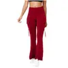Moda Feminina Europeia e Americana Transfronteiriça Amazon 2026 Calça de Yoga Tendência Cor Sólida Cintura Alta com Bolsos para Mulheres