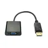 Adaptador DP para VGA banhado a ouro Conversor DisplayPort para VGA macho para fêmea linha hd 1080P preto