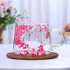 Taza de Vidrio de Doble Capa con Pétalos de Flor Seca, Taza de Arena Movediza, Taza de Café Transparente Resistente a Altas Temperaturas con Flores Reales de Vidrio de Borosilicato, Venta al por Mayor