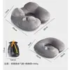 Almohada Inflable en Forma de U Doble Joroba Inflable a Presión Almacenable para Viaje Almohada para Avión Almohada para Siesta en la Oficina Soporte para el Cuello