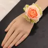 Suministro Transfronterizo Flores de Muñeca Estilo Coreano Temática Bosque para Novia y Dama de Honor con Gypsophila y Rosas, Boutonnières para Novio y Padrino, Suministros de Boda